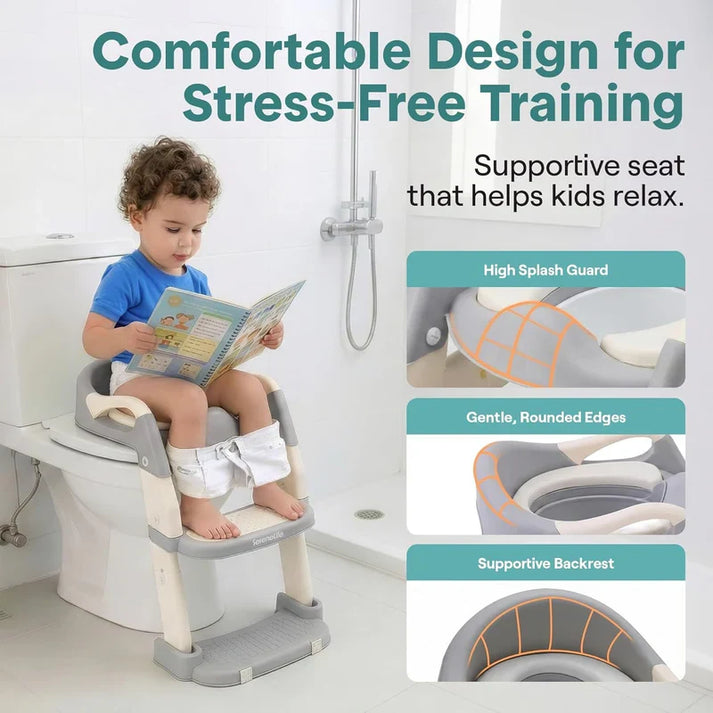 2-in-1 Toddler Potty Training Seat for babies with Step Stool Ladder